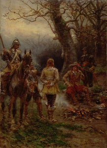 Oliver Cromwell interrogando a un prisionero, 1895 de Ernest Crofts